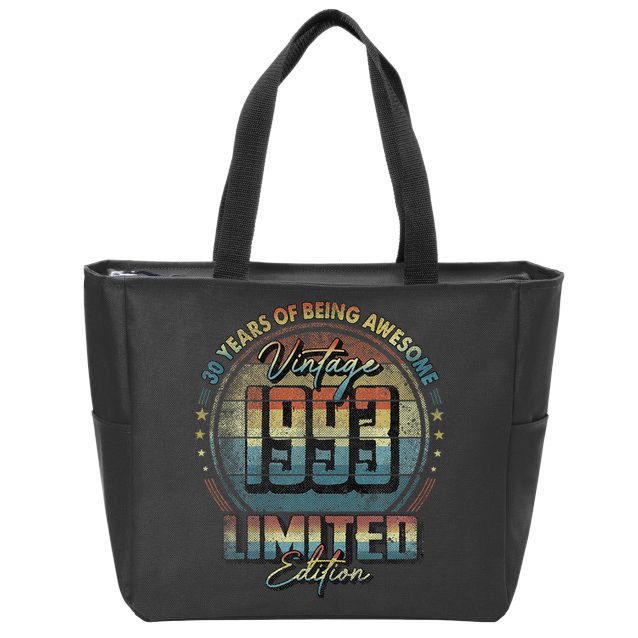 Vintage 1993 Limited Edition 30 Year Old 30th Birthday Zip Tote Bag