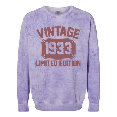 Vintage 1933 Limited Edition 90th Birthday Colorblast Crewneck Sweatshirt