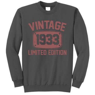 Vintage 1933 Limited Edition 90th Birthday Tall Sweatshirt