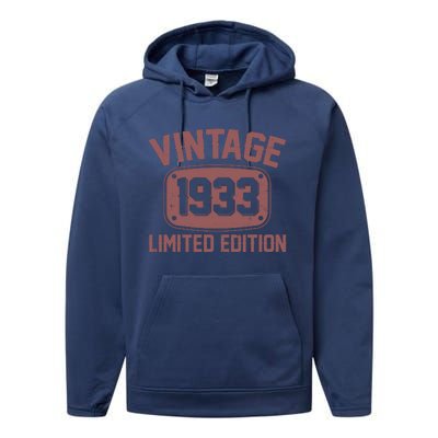 Vintage 1933 Limited Edition 90th Birthday Performance Fleece Hoodie