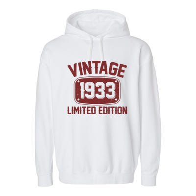 Vintage 1933 Limited Edition 90th Birthday Garment-Dyed Fleece Hoodie