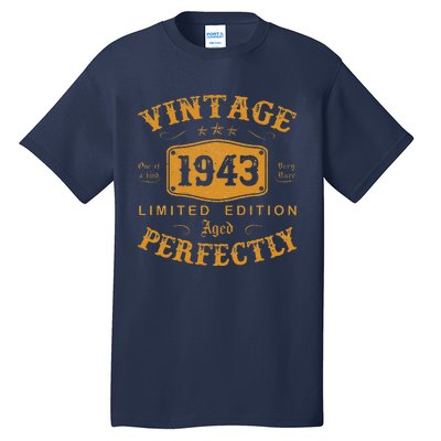 Vintage 1943 Limited Edition 80 Year Old Birthday Gifts Tall T-Shirt