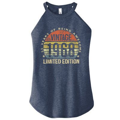 Vintage 1968 Limited Edition 55 Year Old Gifts 55th Birthday Women's Perfect Tri Rocker Tank