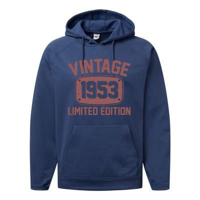 Vintage 1953 Limited Edition 70th Birthday Performance Fleece Hoodie