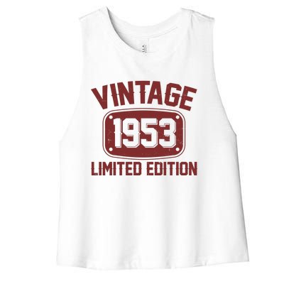 Vintage 1953 Limited Edition 70th Birthday Women's Racerback Cropped Tank