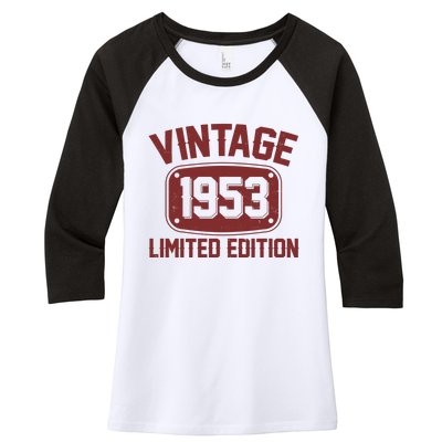 Vintage 1953 Limited Edition 70th Birthday Women's Tri-Blend 3/4-Sleeve Raglan Shirt