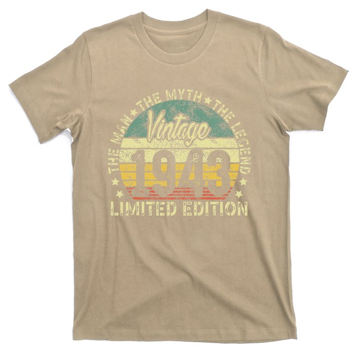 Vintage 1943 Limited Edition 80 Year Old Retro 80th Birthday T-Shirt