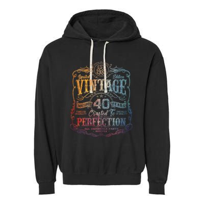 Vintage 1984 Limited Edition 40 Year Old 40th Birthday Garment-Dyed Fleece Hoodie