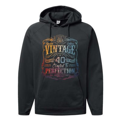 Vintage 1984 Limited Edition 40 Year Old 40th Birthday Performance Fleece Hoodie