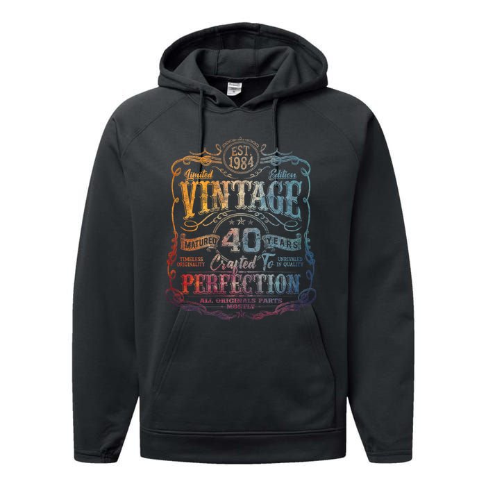 Vintage 1984 Limited Edition 40 Year Old 40th Birthday Performance Fleece Hoodie