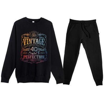 Vintage 1984 Limited Edition 40 Year Old 40th Birthday Premium Crewneck Sweatsuit Set