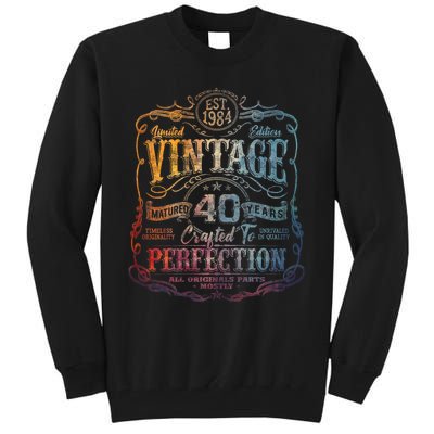 Vintage 1984 Limited Edition 40 Year Old 40th Birthday Tall Sweatshirt