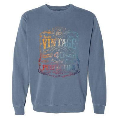 Vintage 1984 Limited Edition 40 Year Old 40th Birthday Garment-Dyed Sweatshirt