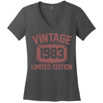 Vintage 1983 Limited Edition 40th Birthday Women's V-Neck T-Shirt