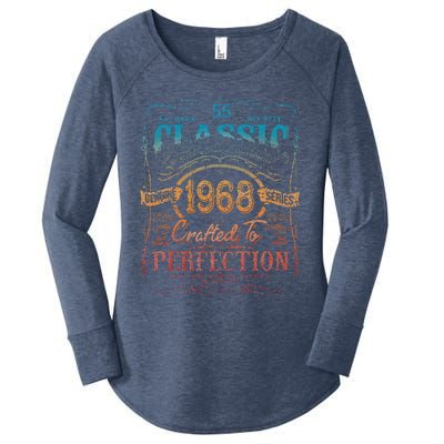 Vintage 1968 Limited Edition 55 Year Old 55th Birthday Cute Women's Perfect Tri Tunic Long Sleeve Shirt