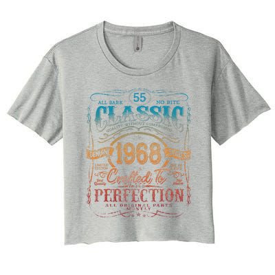 Vintage 1968 Limited Edition 55 Year Old 55th Birthday Cute Women's Crop Top Tee