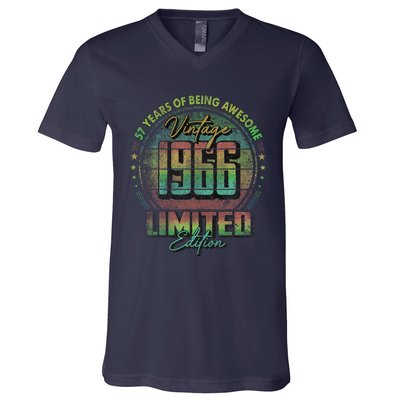 Vintage 1966 Limited Edition 57 Year Old 57th Birthday V-Neck T-Shirt