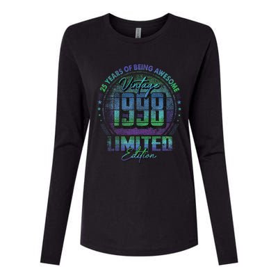 Vintage 1998 Limited Edition 25 Year Old 25th Birthday Womens Cotton Relaxed Long Sleeve T-Shirt