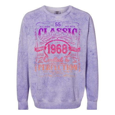 Vintage 1968 Limited Edition 55 Year Old 55th Birthday Colorblast Crewneck Sweatshirt