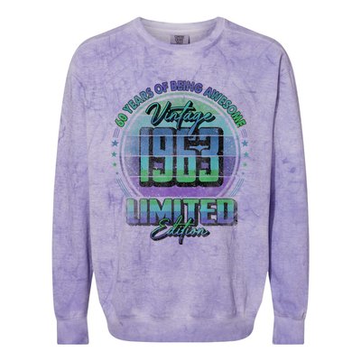 Vintage 1963 Limited Edition Shirt 60 year old 60th Birthday Colorblast Crewneck Sweatshirt