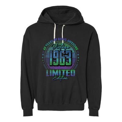 Vintage 1963 Limited Edition Shirt 60 year old 60th Birthday Garment-Dyed Fleece Hoodie