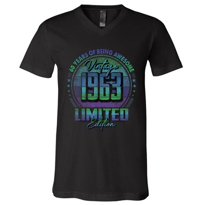 Vintage 1963 Limited Edition Shirt 60 year old 60th Birthday V-Neck T-Shirt