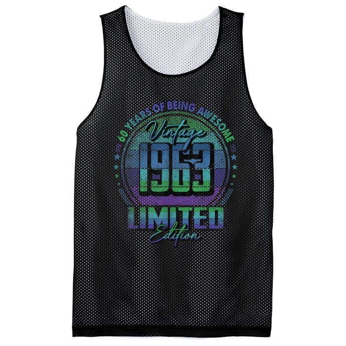 Vintage 1963 Limited Edition Shirt 60 year old 60th Birthday Mesh Reversible Basketball Jersey Tank