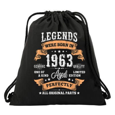 Vintage 1963 Limited Edition 60 Year Old Gifts 60th Birthday Drawstring Bag