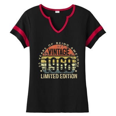 Vintage 1968 Limited Edition 55 Year Old Gifts 55th Birthday Ladies Halftime Notch Neck Tee