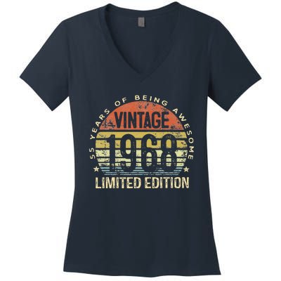 Vintage 1968 Limited Edition 55 Year Old Gifts 55th Birthday Women's V-Neck T-Shirt