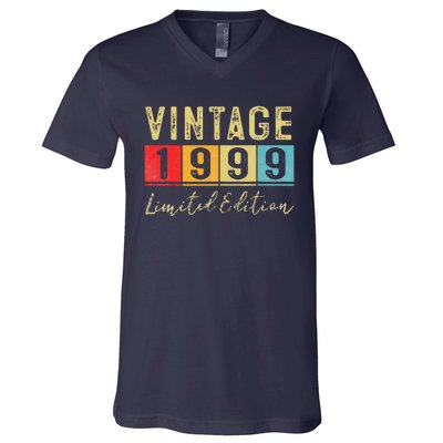 Vintage 1999 Limited Edition Made In 1999 24th Birthday Gift V-Neck T-Shirt