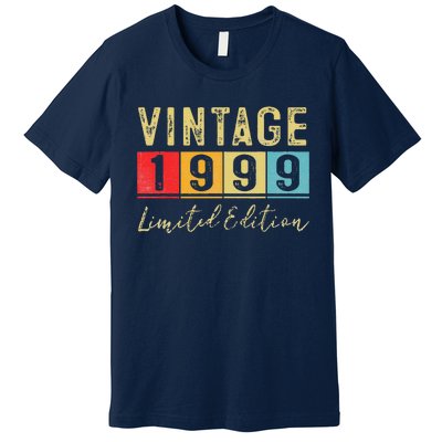 Vintage 1999 Limited Edition Made In 1999 24th Birthday Gift Premium T-Shirt