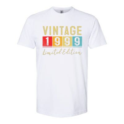 Vintage 1999 Limited Edition Made In 1999 24th Birthday Gift Softstyle® CVC T-Shirt