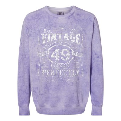 Vintage 1974 Limited Edition 49 Year Old 49th Birthday Cute Colorblast Crewneck Sweatshirt