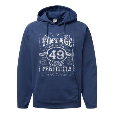 Vintage 1974 Limited Edition 49 Year Old 49th Birthday Cute Performance Fleece Hoodie