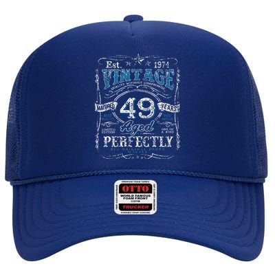 Vintage 1974 Limited Edition 49 Year Old 49th Birthdays High Crown Mesh Back Trucker Hat