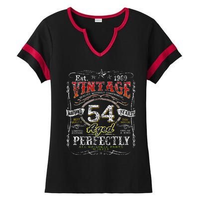 Vintage 1969 Limited Edition 54 Year Old 54th Birthdays Ladies Halftime Notch Neck Tee