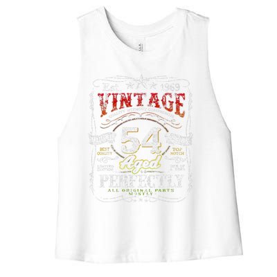 Vintage 1969 Limited Edition 54 Year Old 54th Birthdays Women's Racerback Cropped Tank