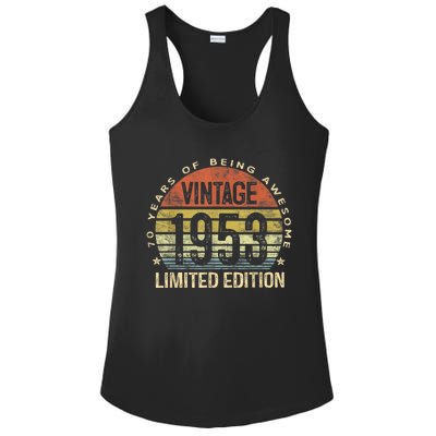 Vintage 1953 Limited Edition 70 Year Old Gifts 70th Birthday Ladies PosiCharge Competitor Racerback Tank