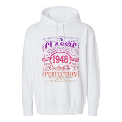 Vintage 1948 Limited Edition 75 Year Old 75th Birthday Cute Garment-Dyed Fleece Hoodie