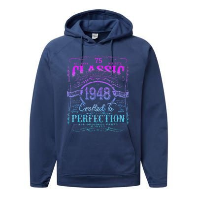 Vintage 1948 Limited Edition 75 Year Old 75th Birthday Performance Fleece Hoodie