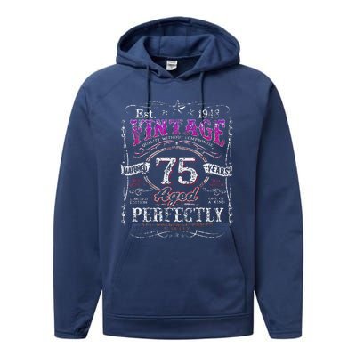 Vintage 1948 Limited Edition 75 Year Old 75th Birthdays Performance Fleece Hoodie