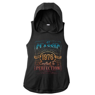 Vintage 1976 Limited Edition 47 Year Old 47th Birthday Ladies PosiCharge Tri-Blend Wicking Draft Hoodie Tank