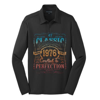 Vintage 1976 Limited Edition 47 Year Old 47th Birthday Silk Touch Performance Long Sleeve Polo