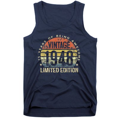 Vintage 1948 Limited Edition 75 Year Old Gifts 75th Birthday Tank Top