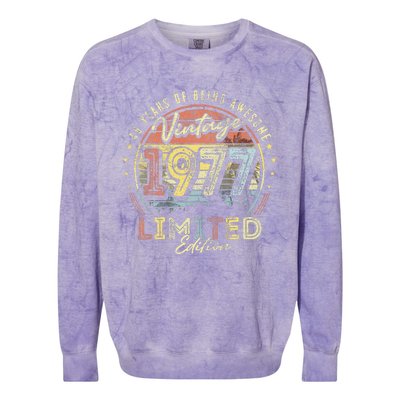 Vintage 1977 Limited Edition 46 Years Old 46th Birthday Colorblast Crewneck Sweatshirt