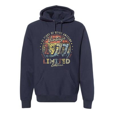 Vintage 1977 Limited Edition 46 Years Old 46th Birthday Premium Hoodie