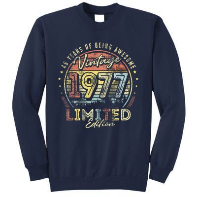 Vintage 1977 Limited Edition 46 Years Old 46th Birthday Tall Sweatshirt