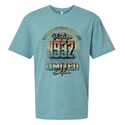 Vintage 1932 Limited Edition 91 Year Old 91st Birthday Sueded Cloud Jersey T-Shirt