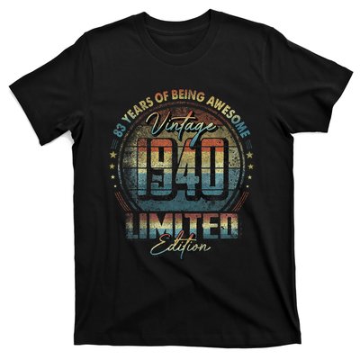 Vintage 1940 Limited Edition 83 Year Old 83rd Birthday T-Shirt